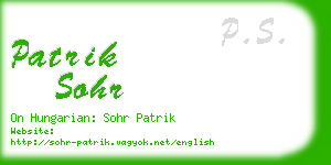 patrik sohr business card